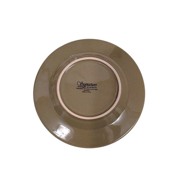 5 Home Grown Riviera Van Beer Stoneware Five 6" Cake Plate Mustard Green Vintage - Picture 9 of 11